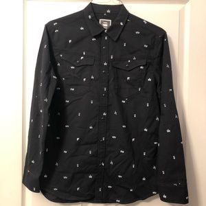 G-STAR button up long sleeve shirt. Xl. Navy